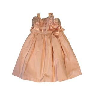 Bonnie Jean Light Pale Pink Dress with Satinnamd Bow Girls Size 6